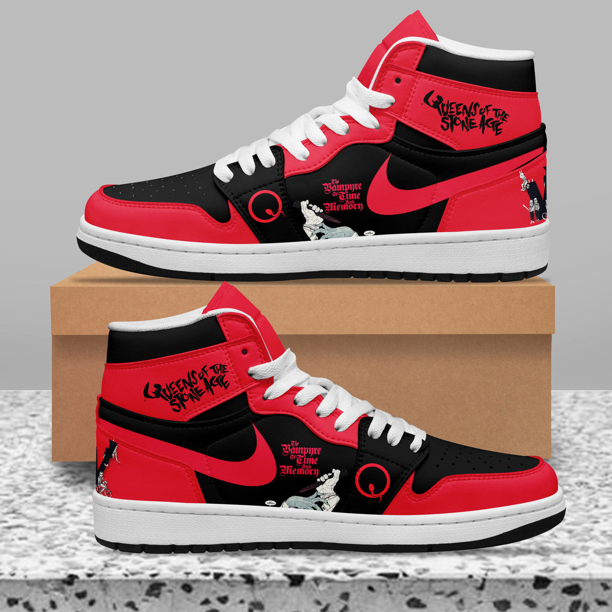 Queens Of The Stone Age Personalized Music High-Top Sneakers Shoes Custom Name Design For Men And Women - Image 2