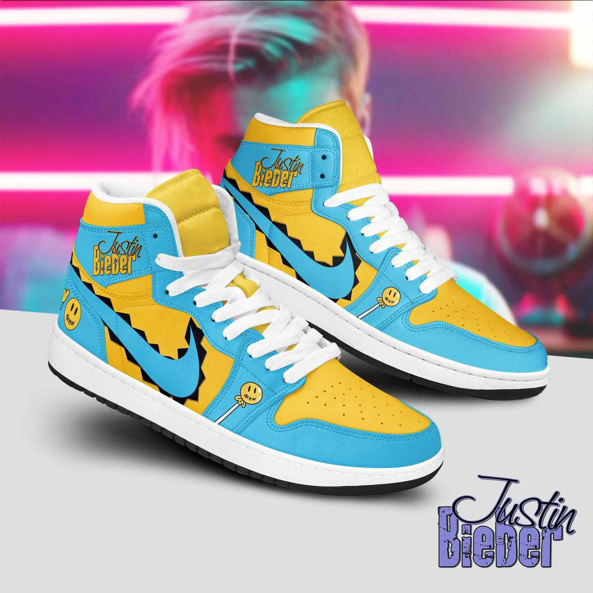 Justin Bieber Personalized Music High-Top Sneakers Shoes Custom Name Design For Men And Women - Image 2
