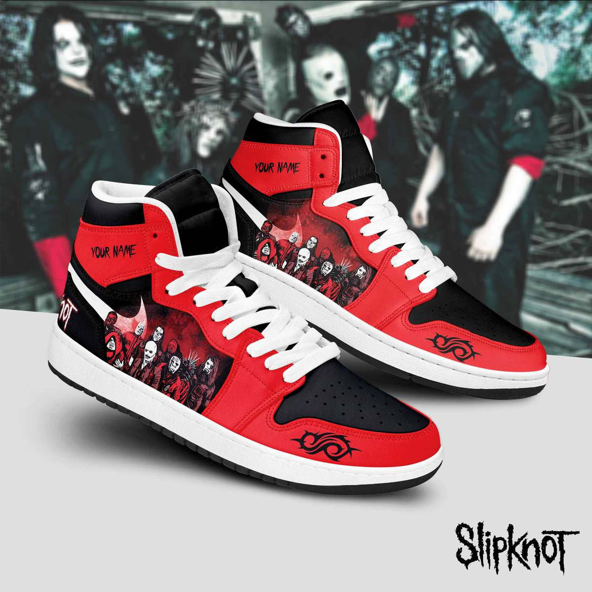 Slipknot Personalized Music High-Top Sneakers Shoes Custom Name Design For Men And Women - Image 2