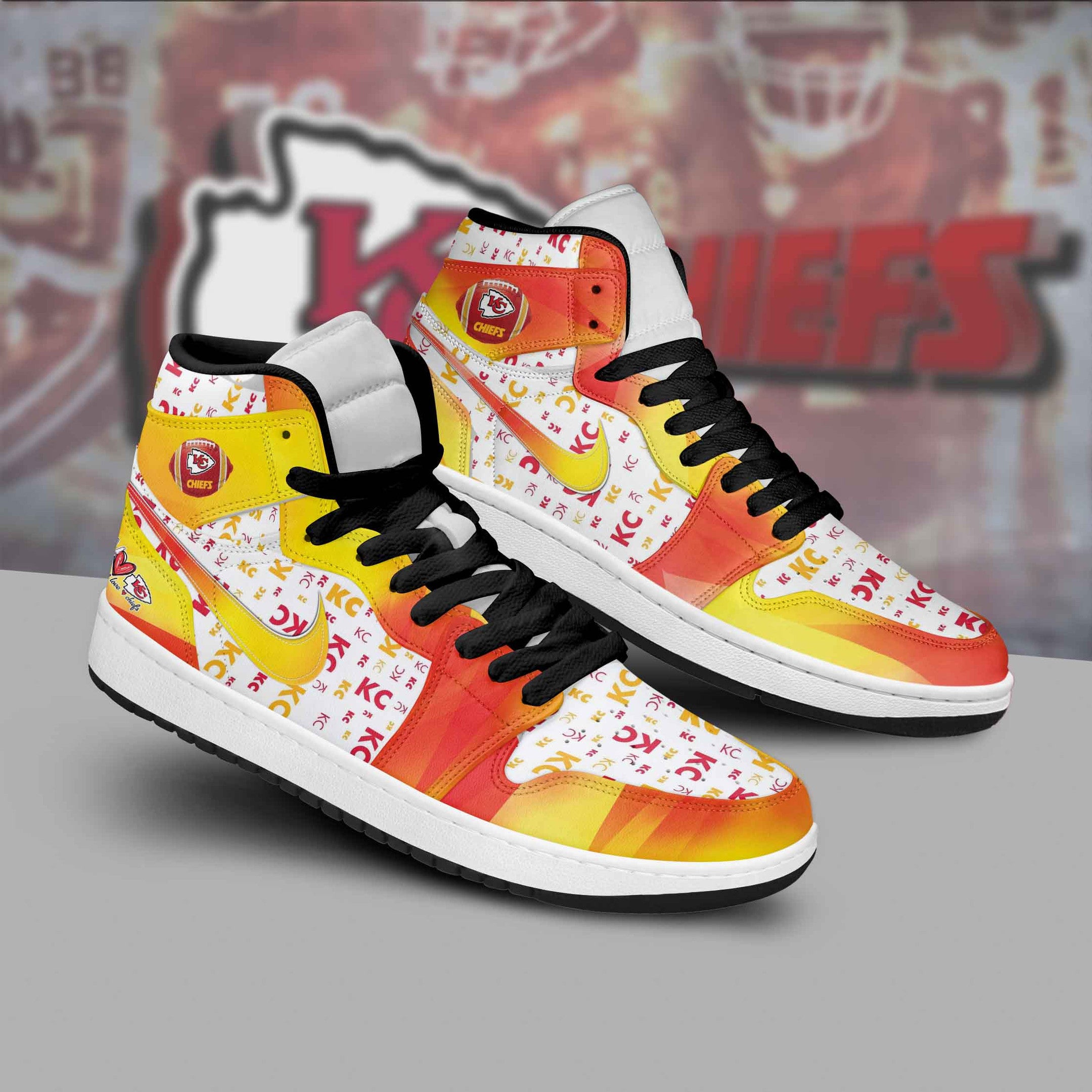 Kansas City Chiefs Personalized Sport High-Top Sneakers Shoes Custom Name Design For Men And Women - Image 2