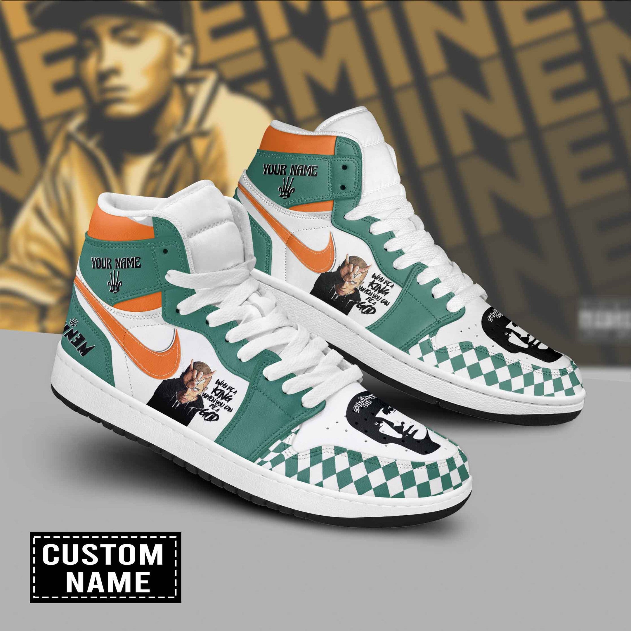 Eminem Personalized Music High-Top Sneakers Shoes Custom Name Design For Men And Women - Image 2