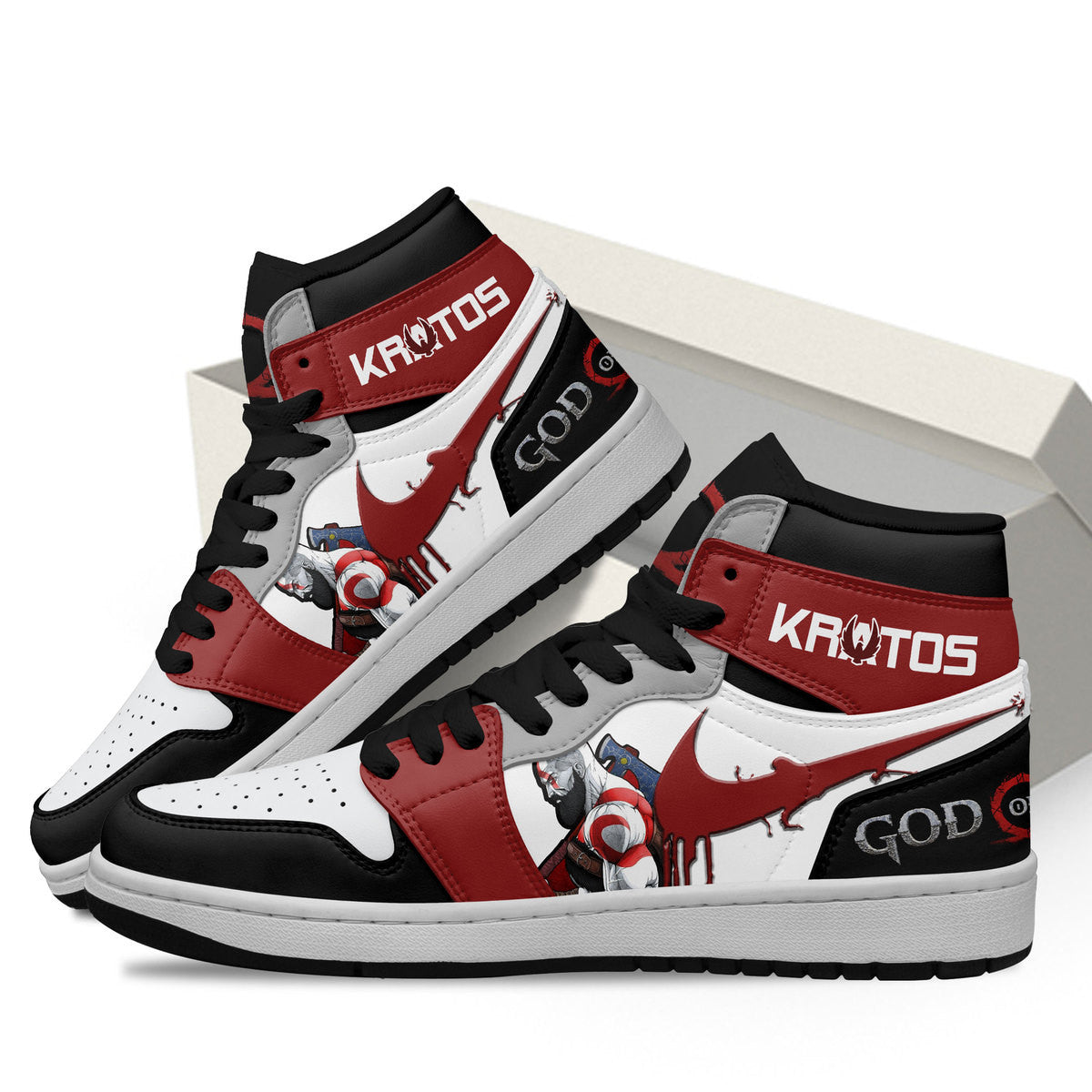 God Of War Personalized Games High-Top Sneakers Shoes Custom Name Design For Men And Women - Image 3