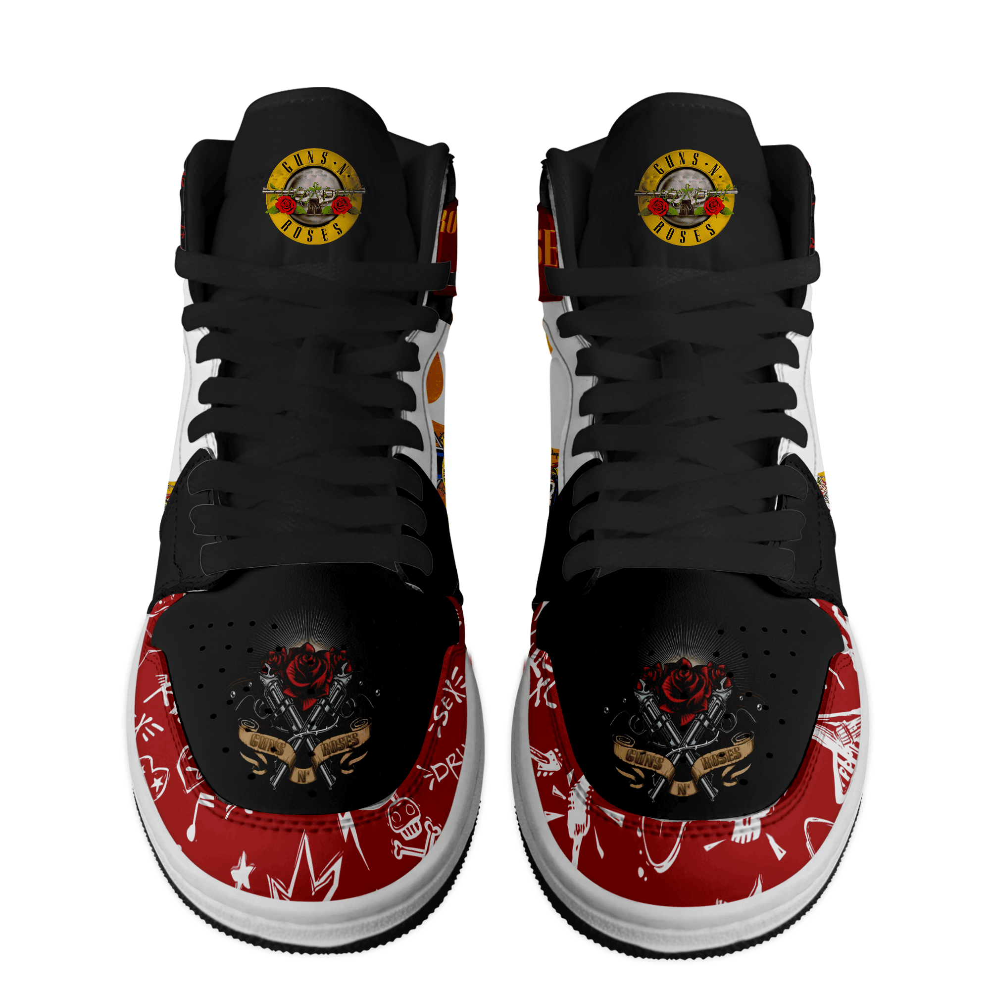 Guns N Roses Personalized Music High-Top Sneakers Shoes Custom Name Design For Men And Women - Image 2