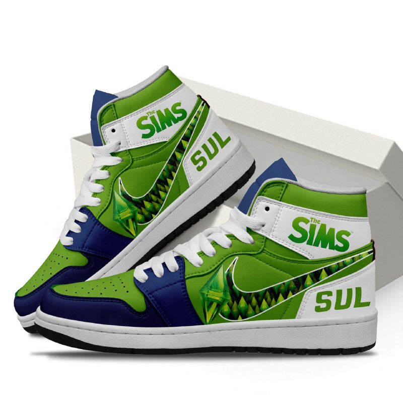 The Sims Personalized Games High-Top Sneakers Shoes Custom Name Design For Men And Women - Image 3