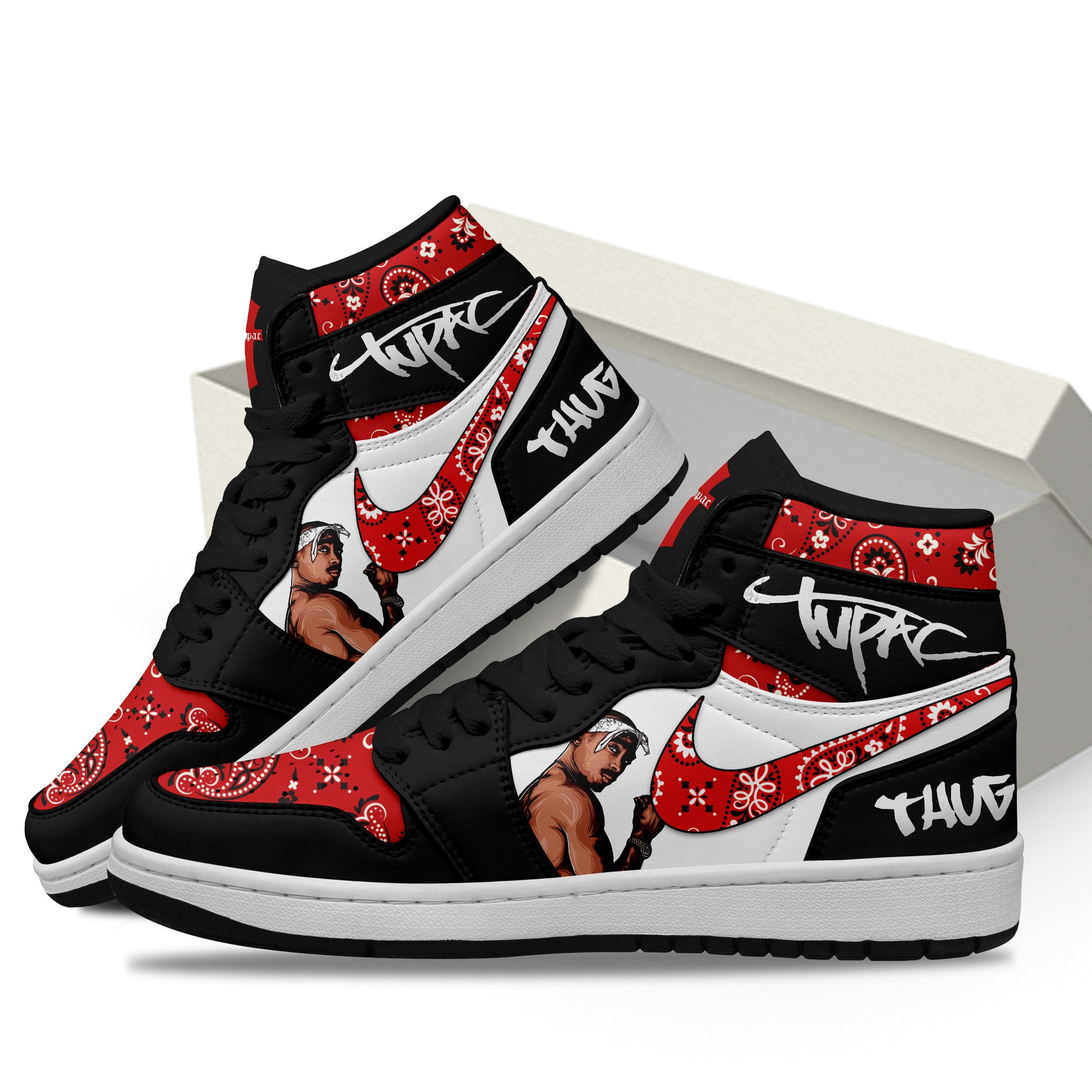 Tupac Shakur Personalized Music High-Top Sneakers Shoes Custom Name Design For Men And Women - Image 3