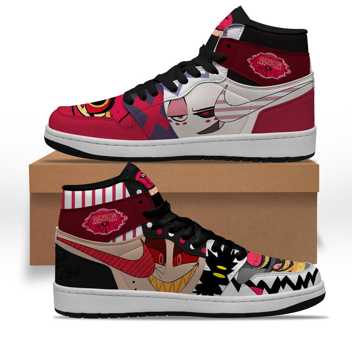 Hazbin Hotel Personalized Tv Series High-Top Sneakers Shoes Custom Name Design For Men And Women - Image 2