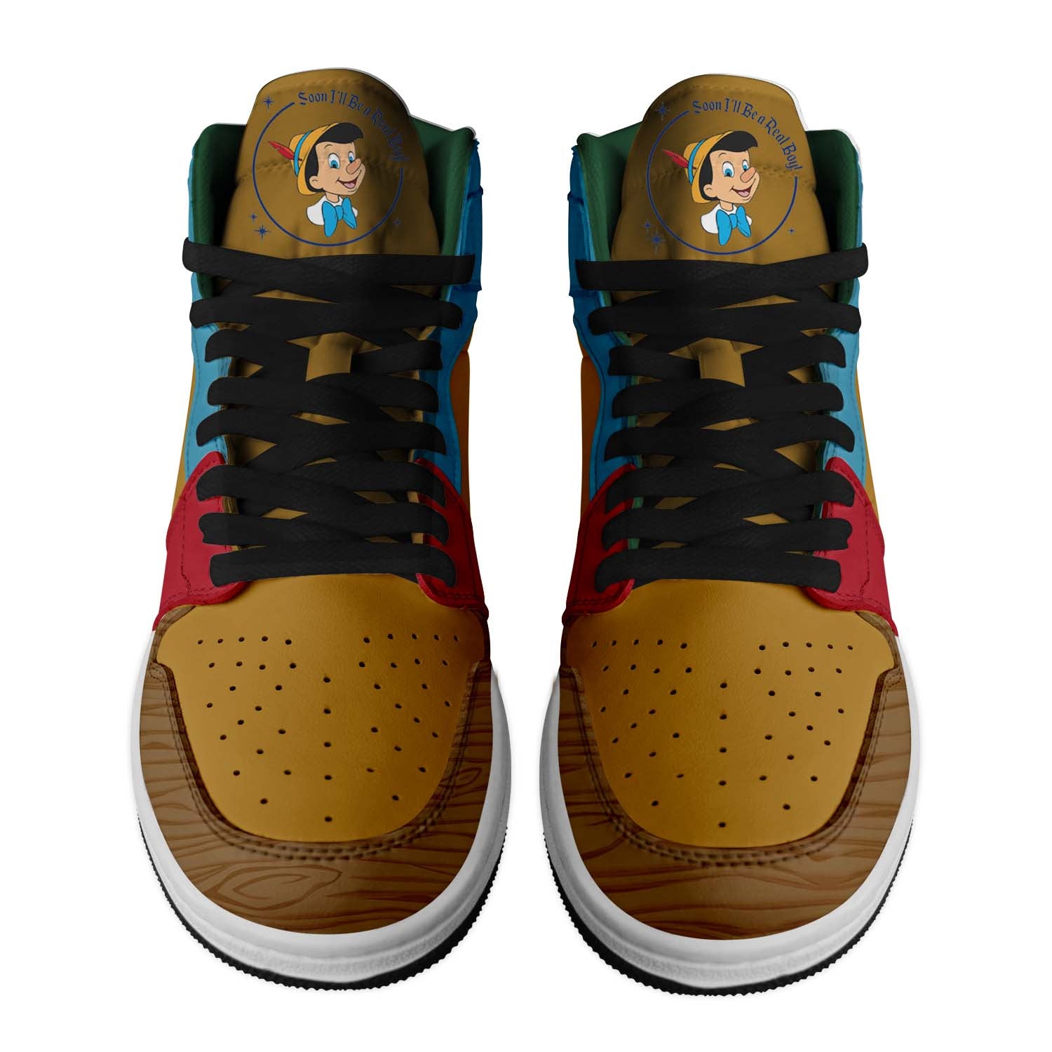 Pinocchio Personalized Movies High-Top Sneakers Shoes Custom Name Design For Men And Women - Image 2