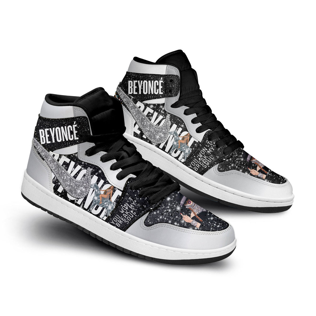 Beyonce Personalized Music High-Top Sneakers Shoes Custom Name Design For Men And Women - Image 3