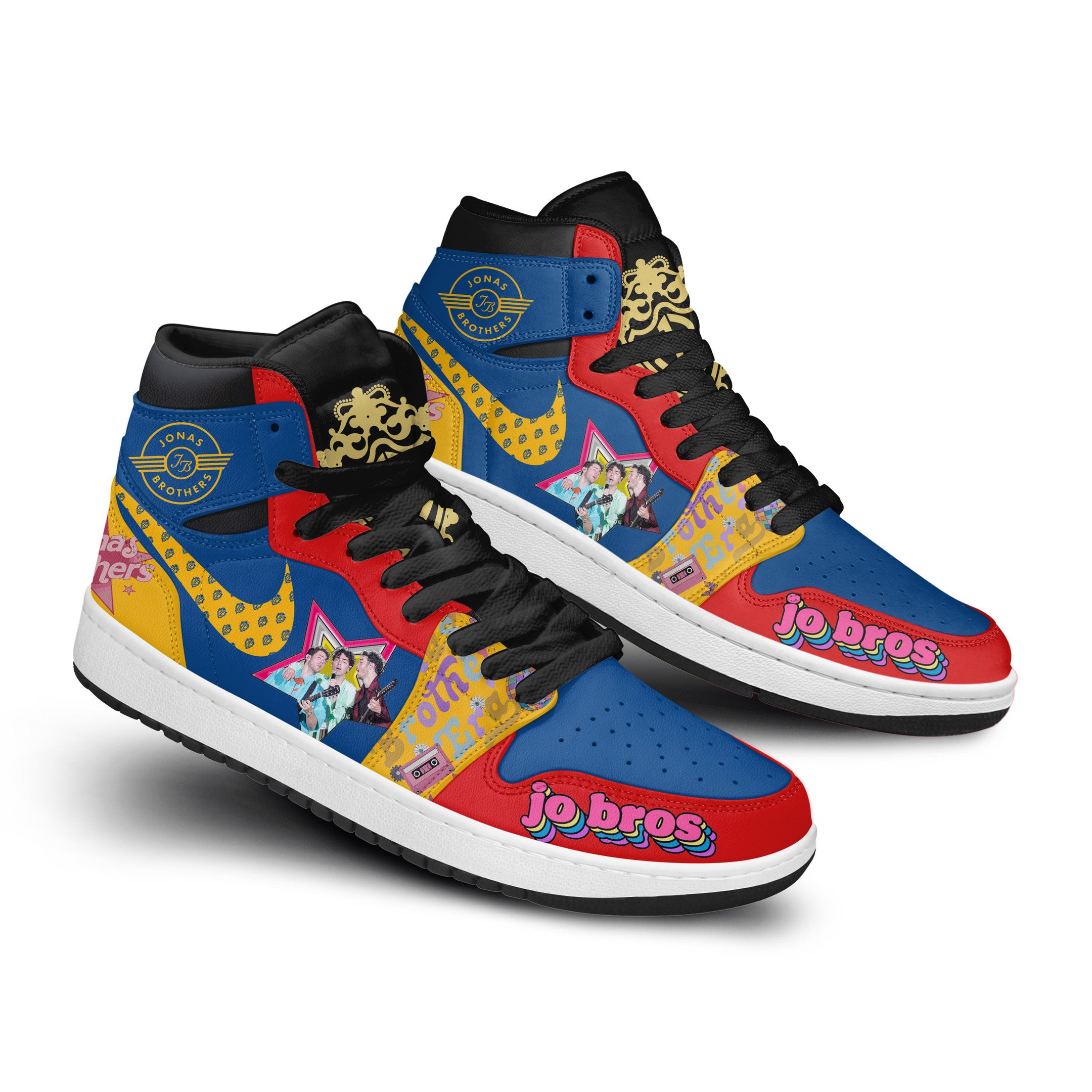 Jonas Brothers Personalized Music High-Top Sneakers Shoes Custom Name Design For Men And Women - Image 3