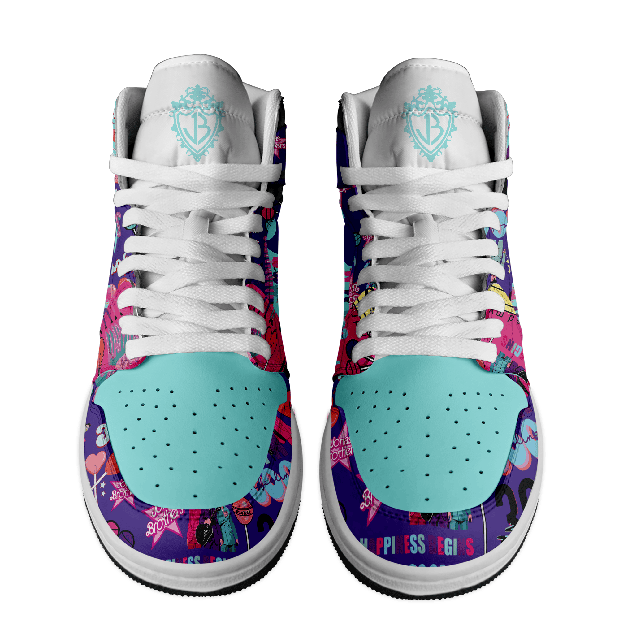 Jonas Brothers Personalized Music High-Top Sneakers Shoes Custom Name Design For Men And Women - Image 2