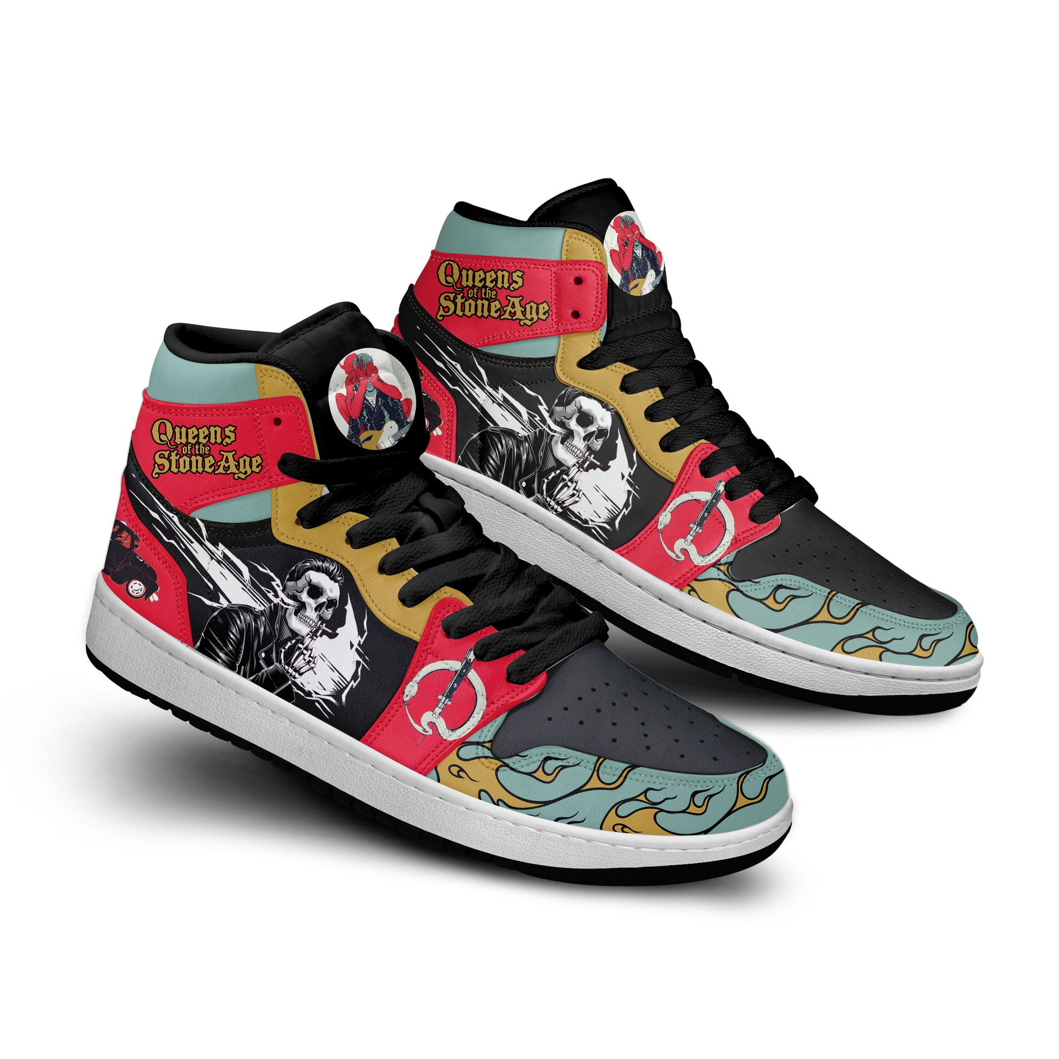 Queens Of The Stone Age Personalized Music High-Top Sneakers Shoes Custom Name Design For Men And Women - Image 2