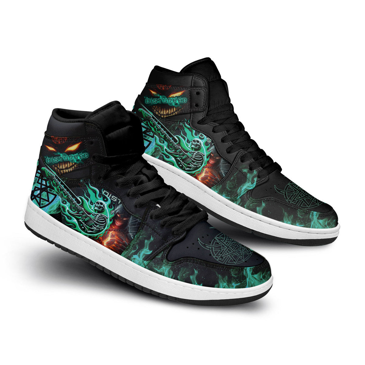 Disturbed Personalized Music High-Top Sneakers Shoes Custom Name Design For Men And Women - Image 3