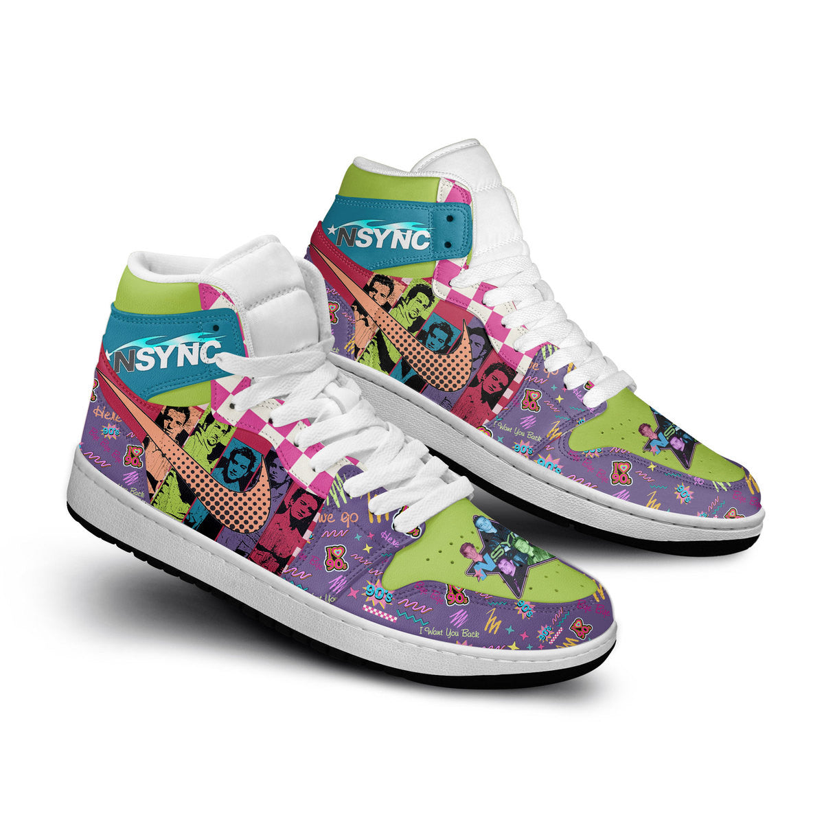 Nsync Personalized Music High-Top Sneakers Shoes Custom Name Design For Men And Women - Image 3