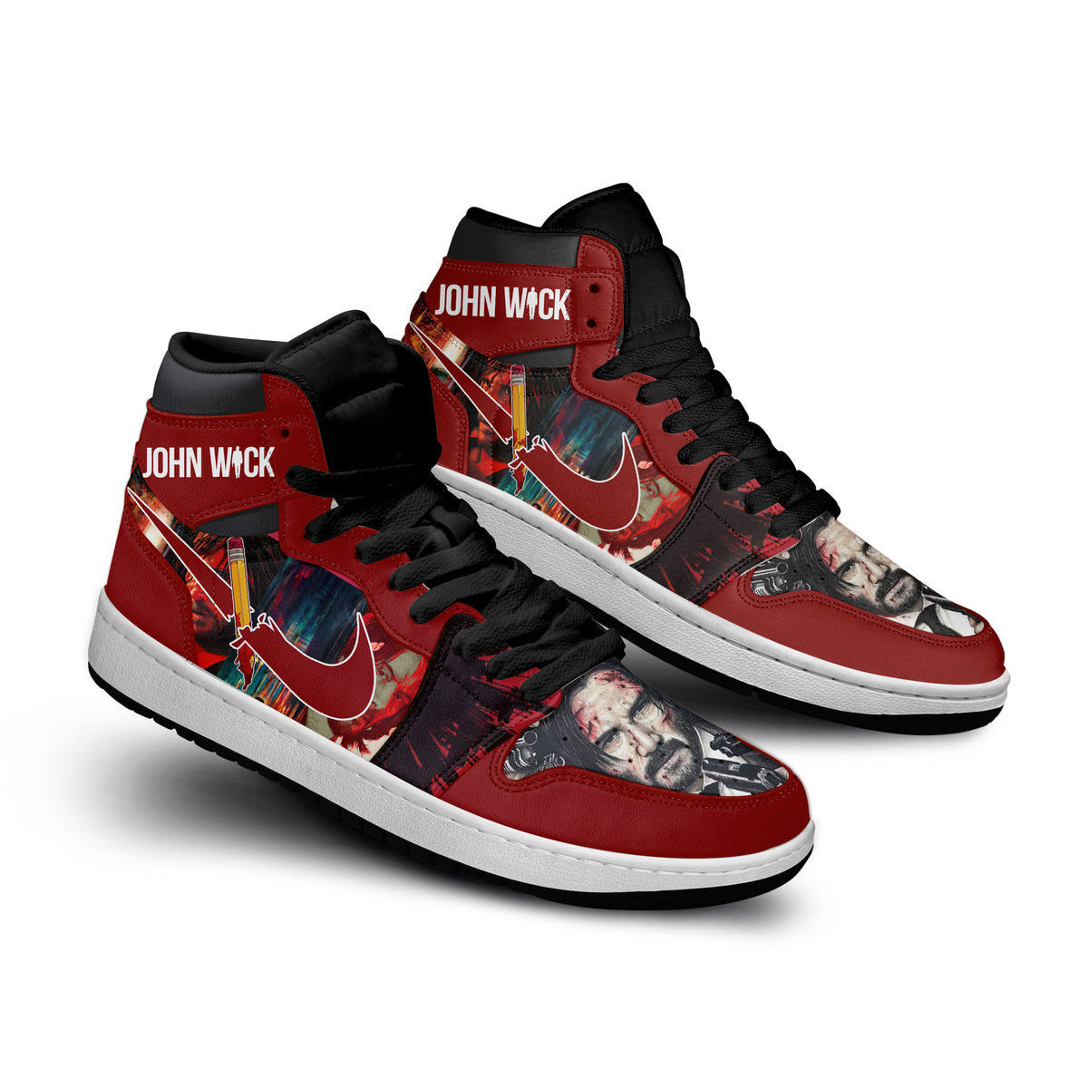 John Wick Baba Yaga Personalized Movies High-Top Sneakers Shoes Custom Name Design For Men And Women - Image 2