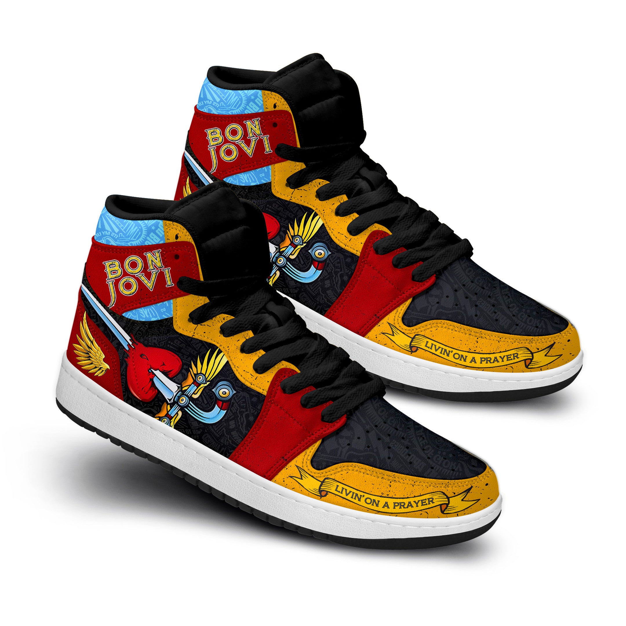 Bon Jovi Personalized Music High-Top Sneakers Shoes Custom Name Design For Men And Women - Image 3