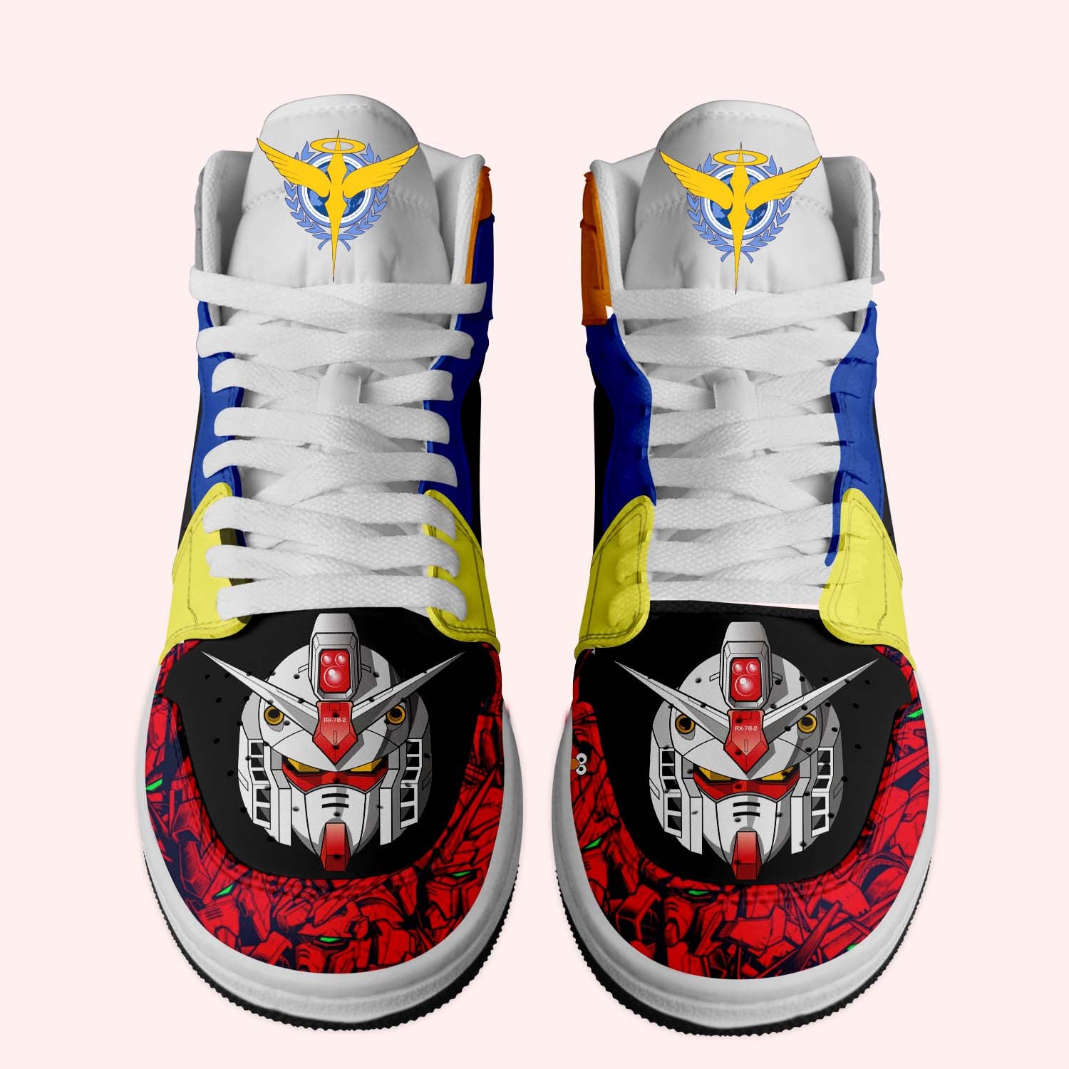 Gundam Personalized Movies High-Top Sneakers Shoes Custom Name Design For Men And Women - Image 2