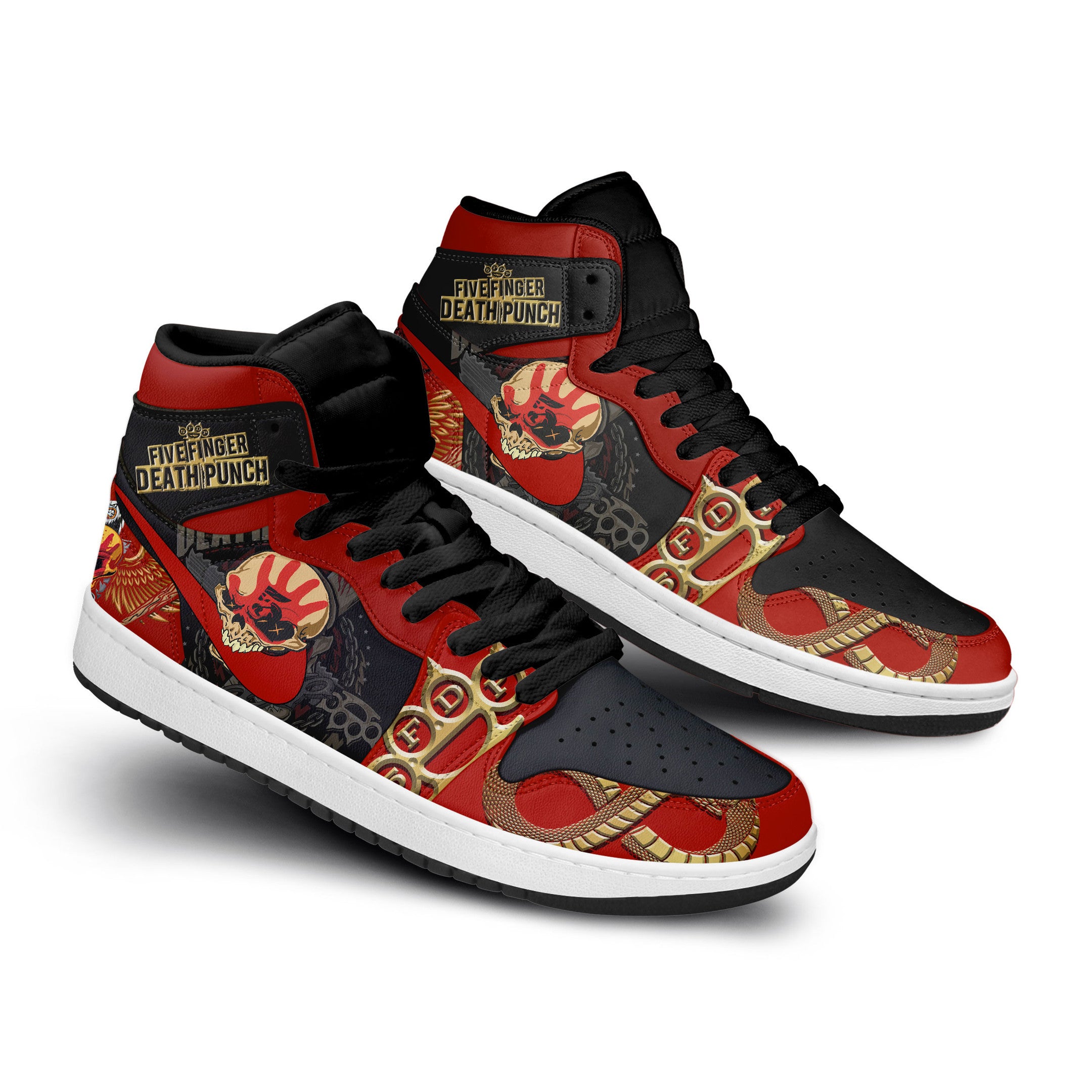 Five Finger Death Punch Personalized Music High-Top Sneakers Shoes Custom Name Design For Men And Women - Image 3