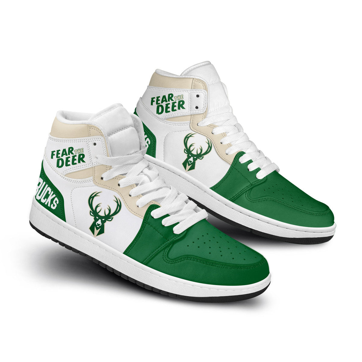 Milwaukee Bucks Personalized Sport High-Top Sneakers Shoes Custom Name Design For Men And Women - Image 2