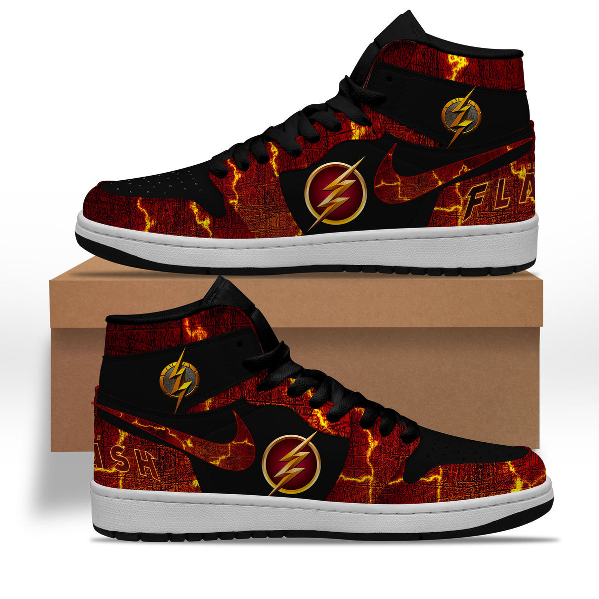 The Flash Personalized Movies High-Top Sneakers Shoes Custom Name Design For Men And Women - Image 2