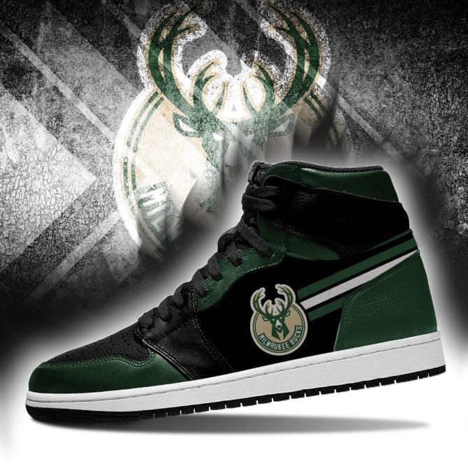 Milwaukee Bucks Nba High-Top Sneakers Vibe Shoes For Men And Women - Image 3