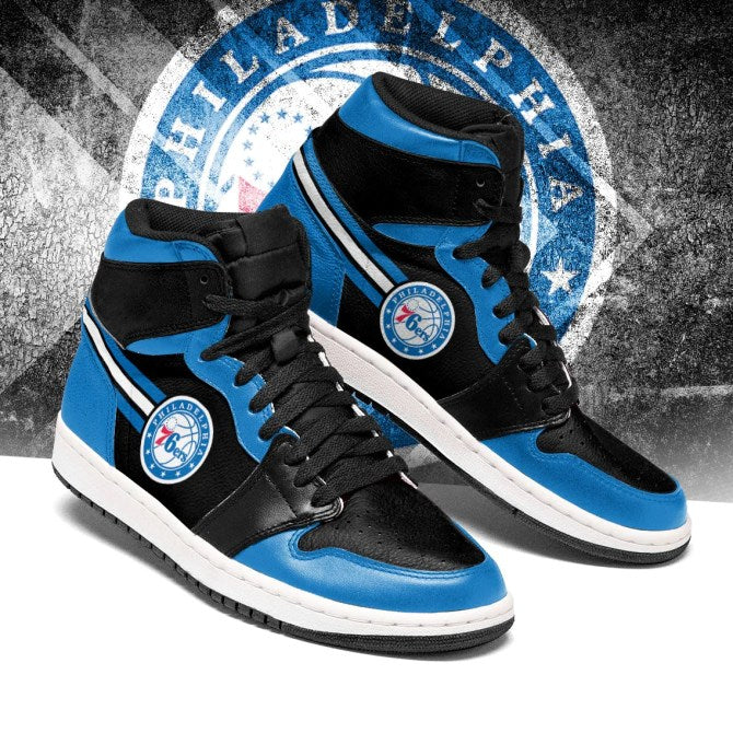 Philadelphia 76Ers Nba High-Top Sneakers Vibe Shoes For Men And Women - Image 2