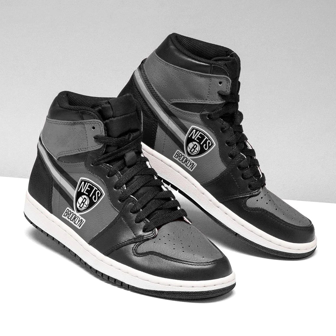Brooklyn Nets Nba High-Top Sneakers Vibe Shoes For Men And Women - Image 2
