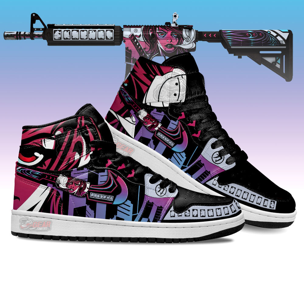 Neo Noir M4A4 Counter Strike Skins High-Top Sneakers Vibe Shoes For Men And Women - Image 3