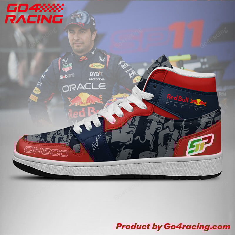 Sergio Perez Red Bull High-Top Sneakers Vibe Shoes For Men And Women - Image 2
