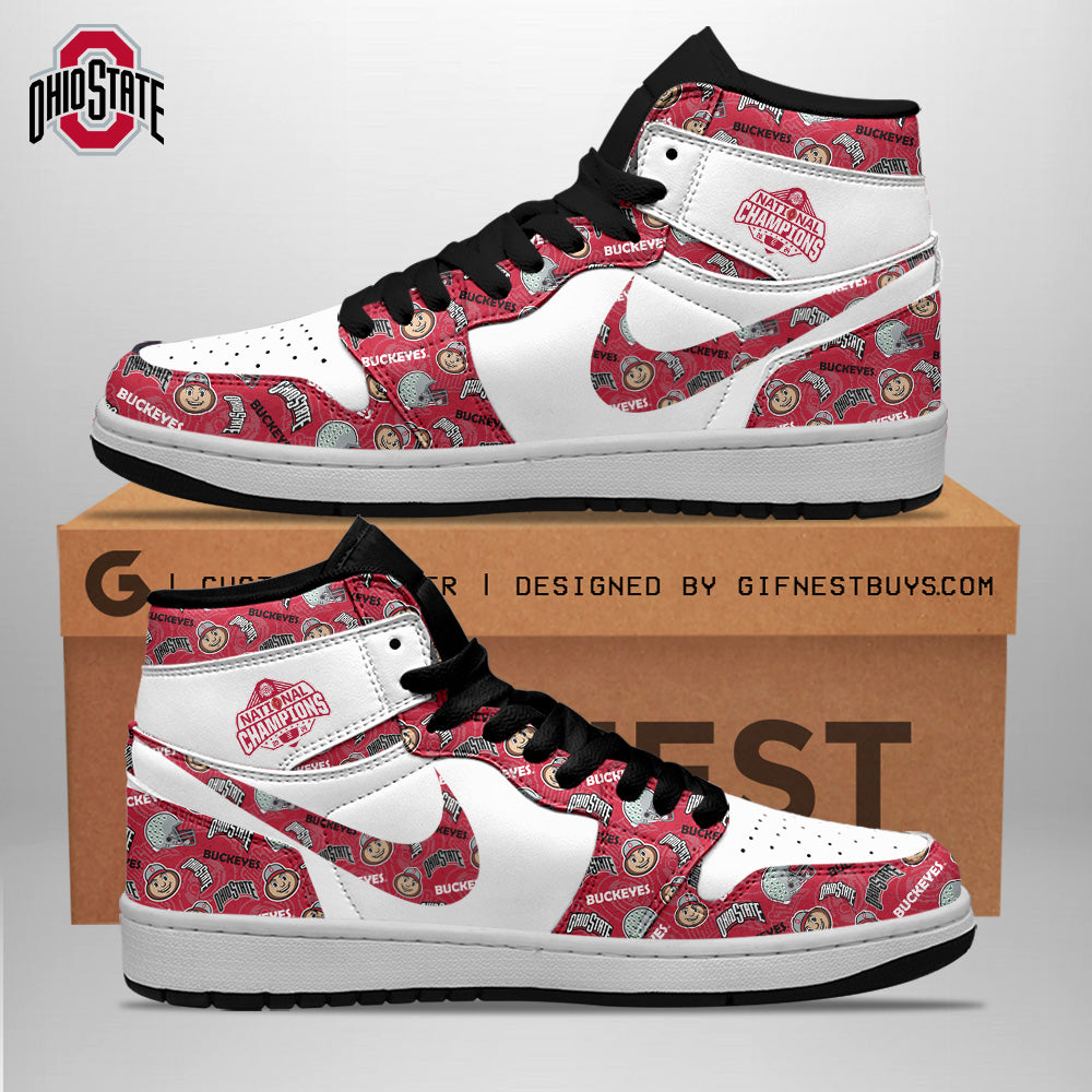 Ohio State Buckeyes High-Top Sneakers Vibe Shoes For Men And Women - Image 2