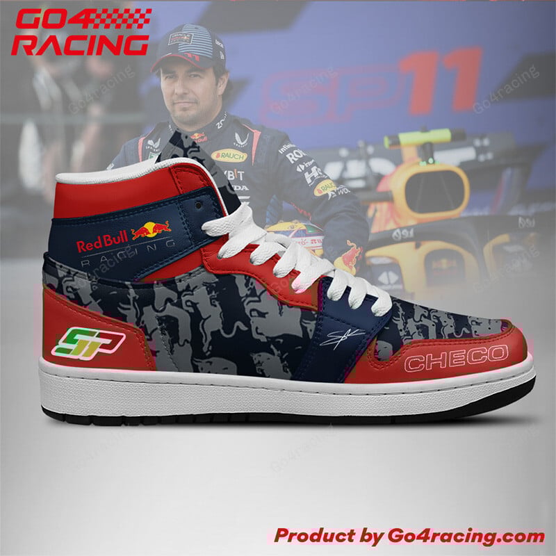 Sergio Perez Red Bull High-Top Sneakers Vibe Shoes For Men And Women - Image 3