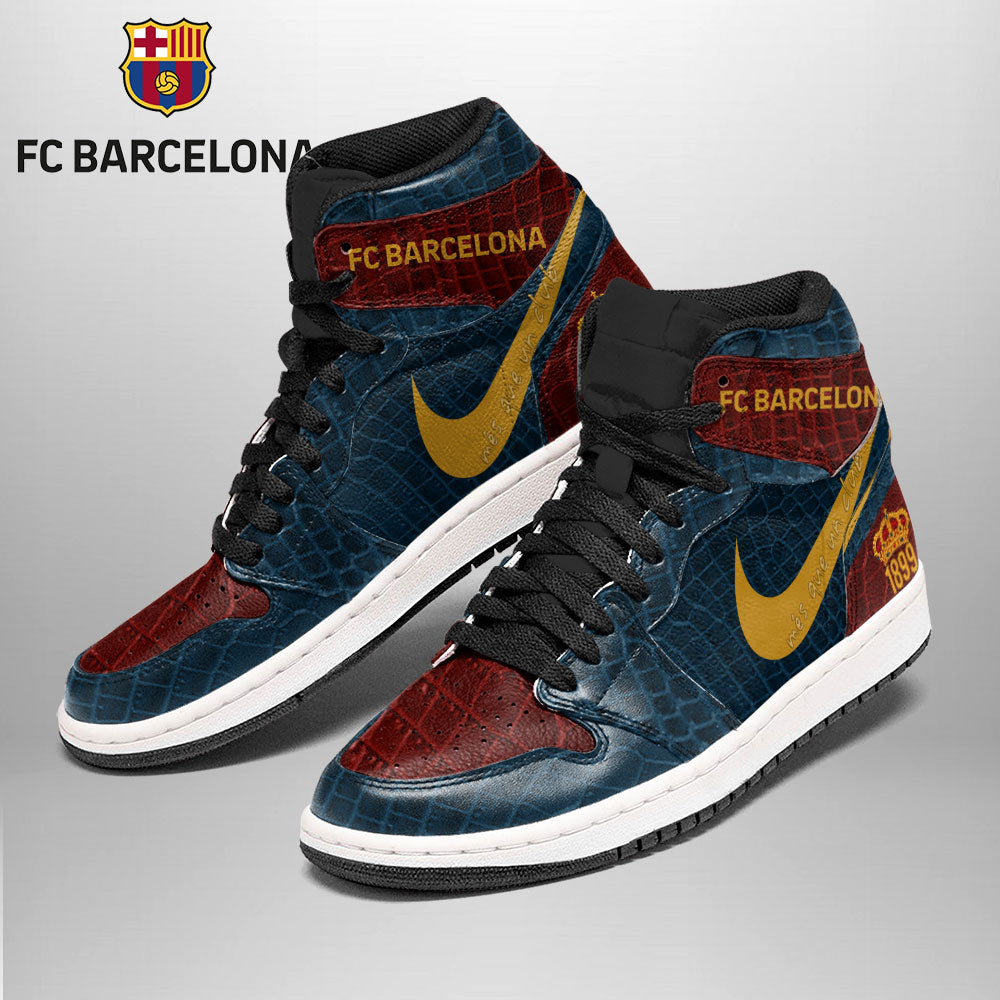 Fc Barcelona High-Top Sneakers Vibe Shoes For Men And Women - Image 3