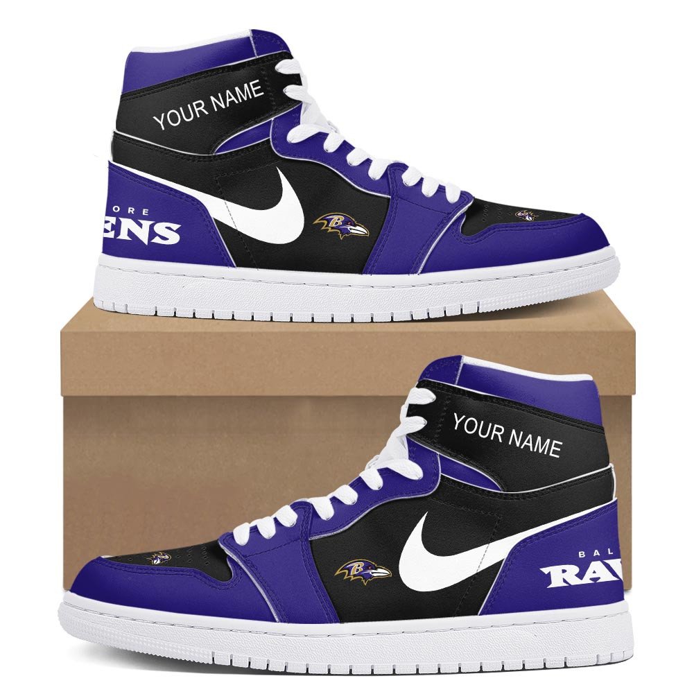 Baltimore Ravens High-Top Sneakers Vibe Shoes For Men And Women - Image 2