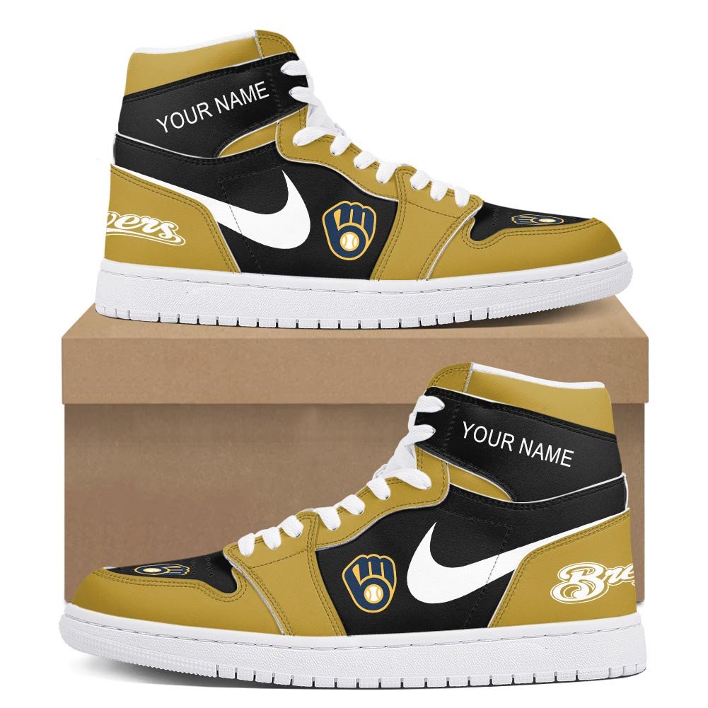 Milwaukee Brewers High-Top Sneakers Vibe Shoes For Men And Women - Image 2