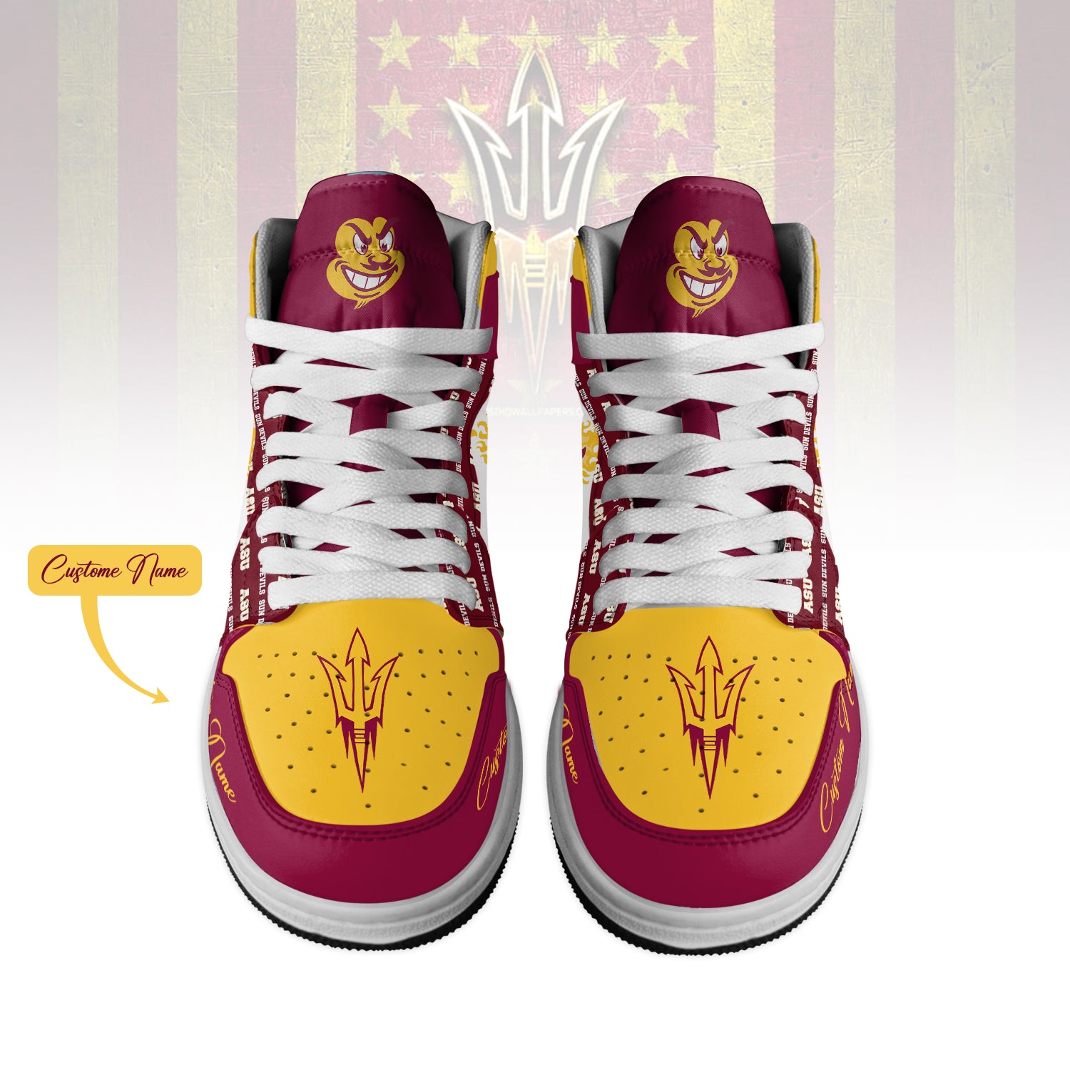 Arizona State Sun Devils High-Top Sneakers Vibe Shoes For Men And Women - Image 2