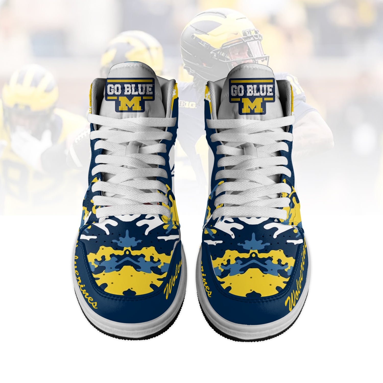 Michigan Wolverines High-Top Sneakers Vibe Shoes For Men And Women - Image 2