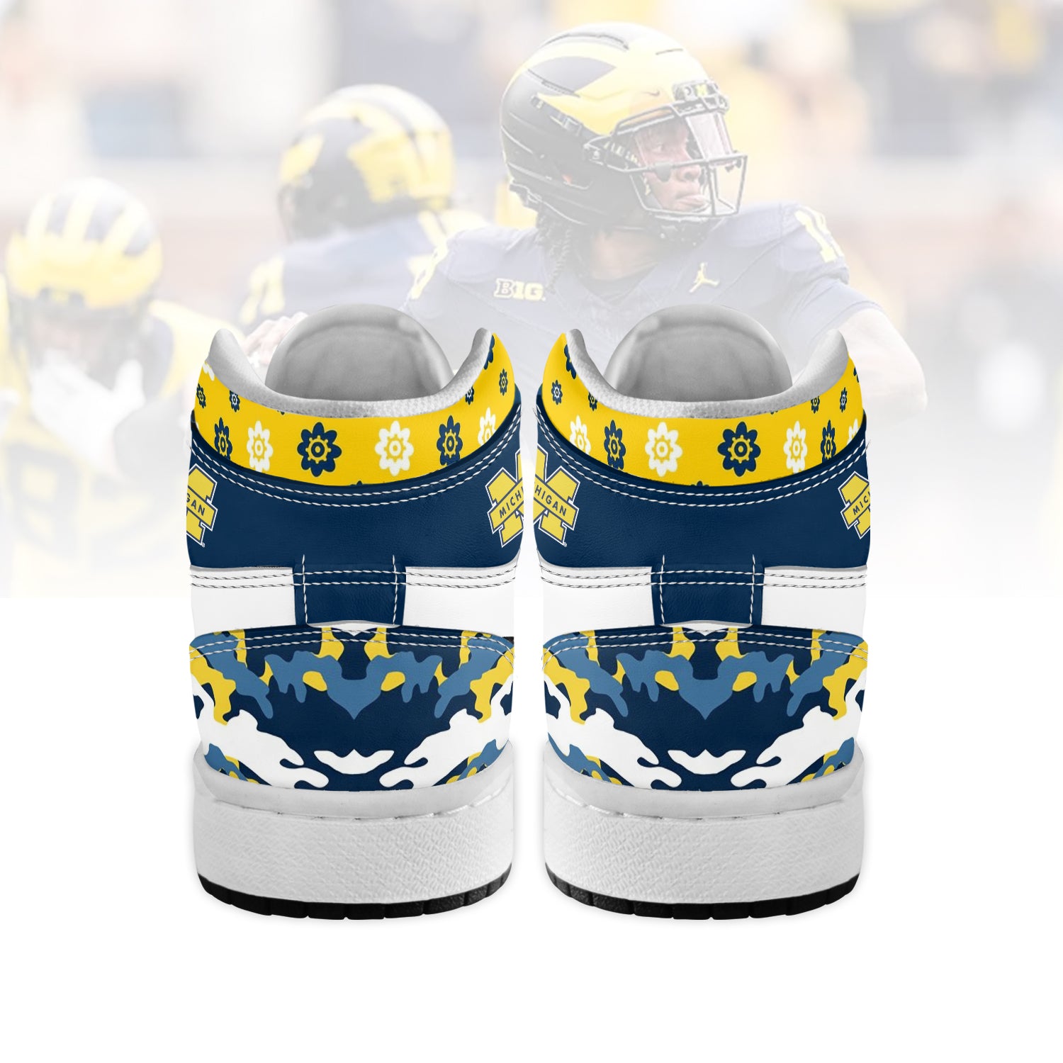 Michigan Wolverines High-Top Sneakers Vibe Shoes For Men And Women - Image 3