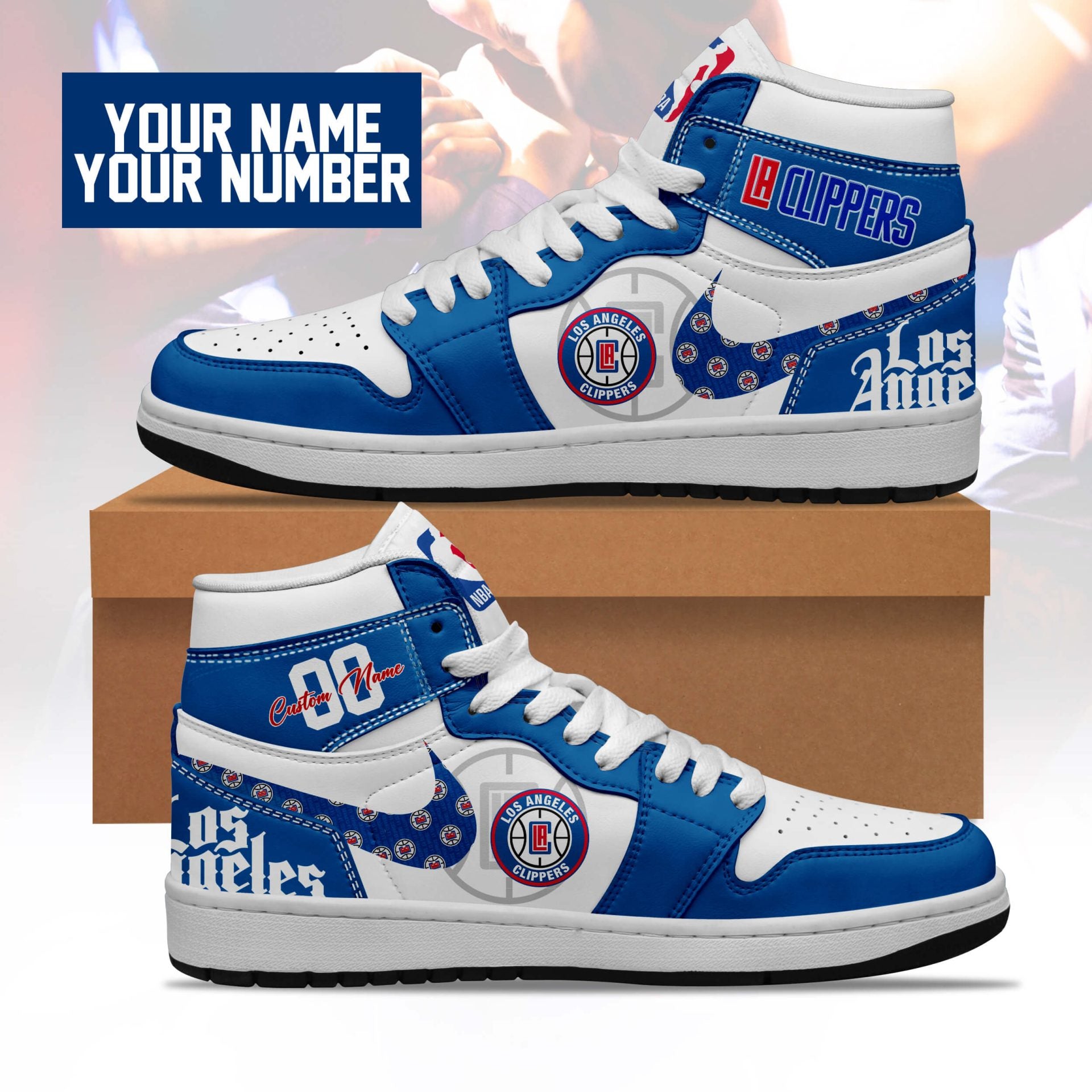 Los Angeles Clippers High-Top Sneakers Vibe Shoes For Men And Women - Image 2