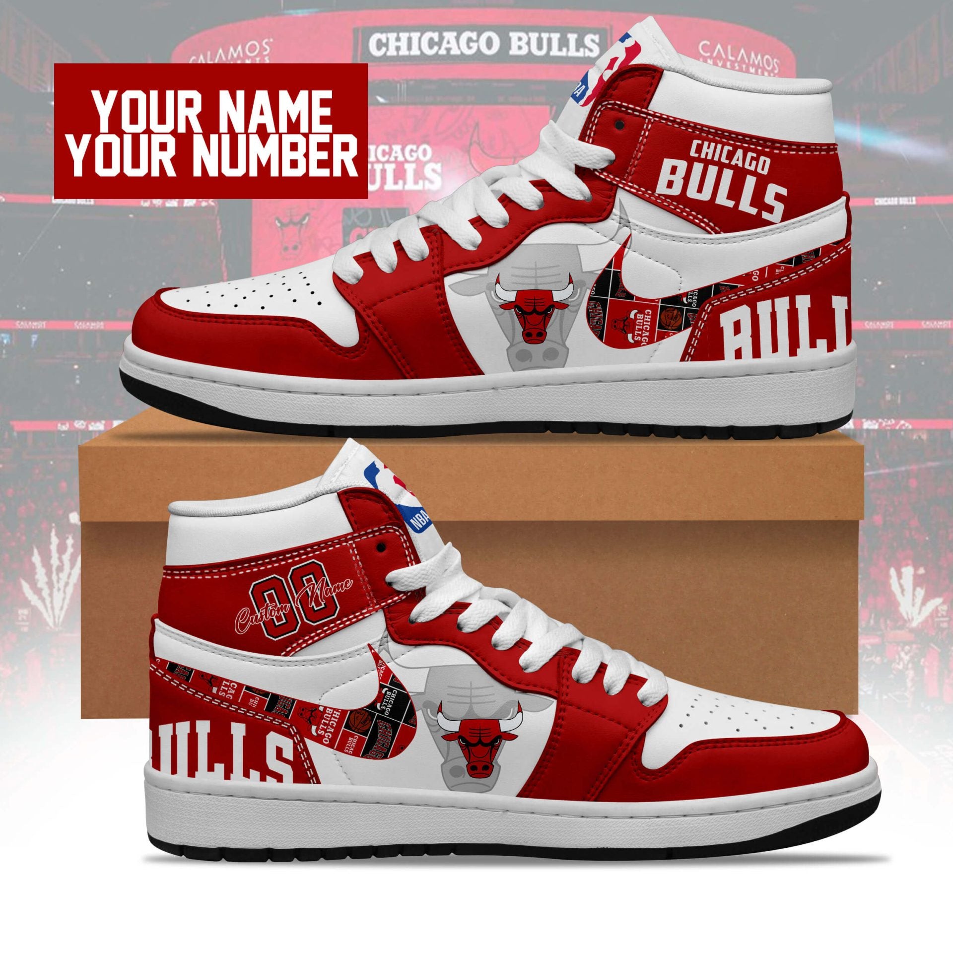Chicago Bulls High-Top Sneakers Vibe Shoes For Men And Women - Image 3