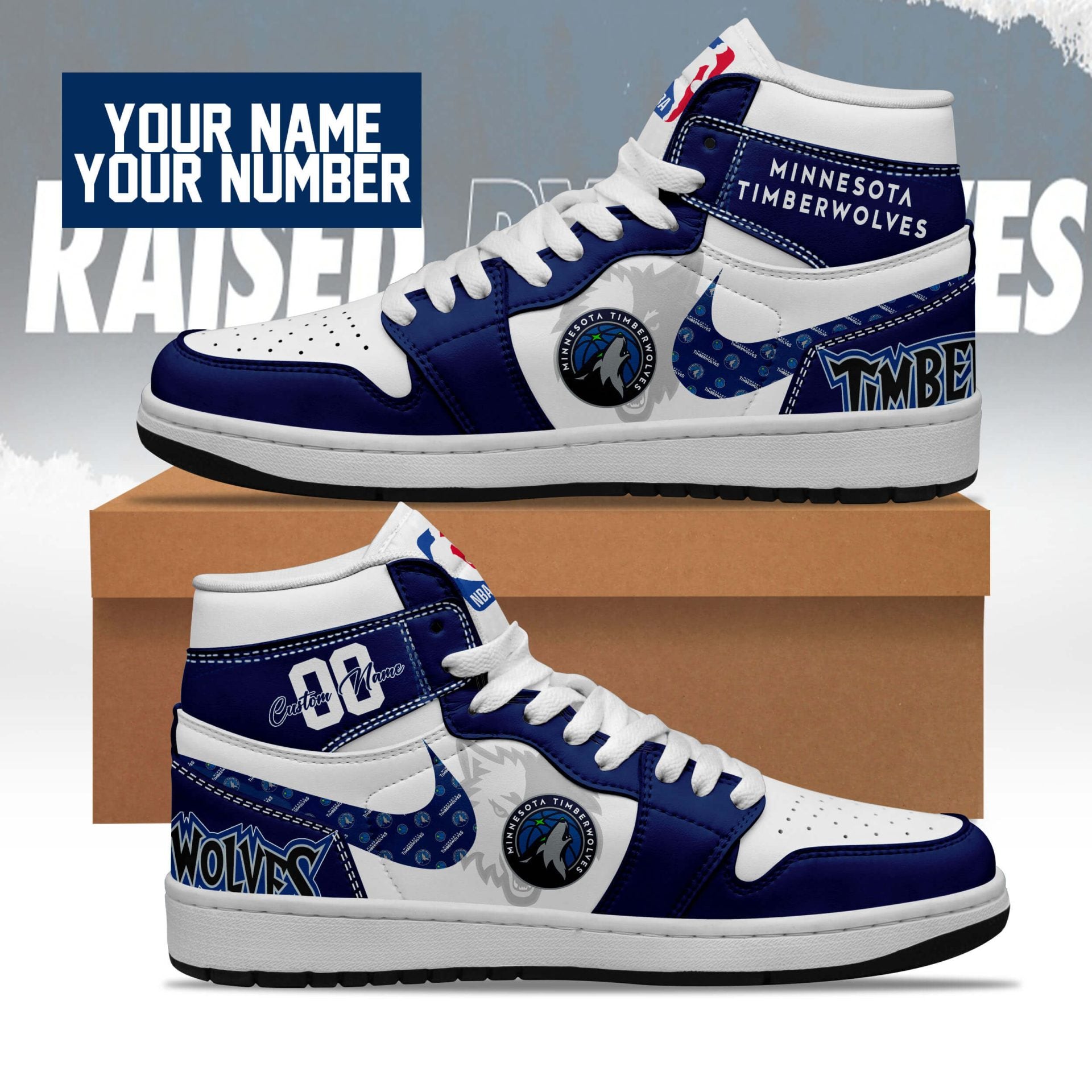 Minnesota Timberwolves High-Top Sneakers Vibe Shoes For Men And Women - Image 3