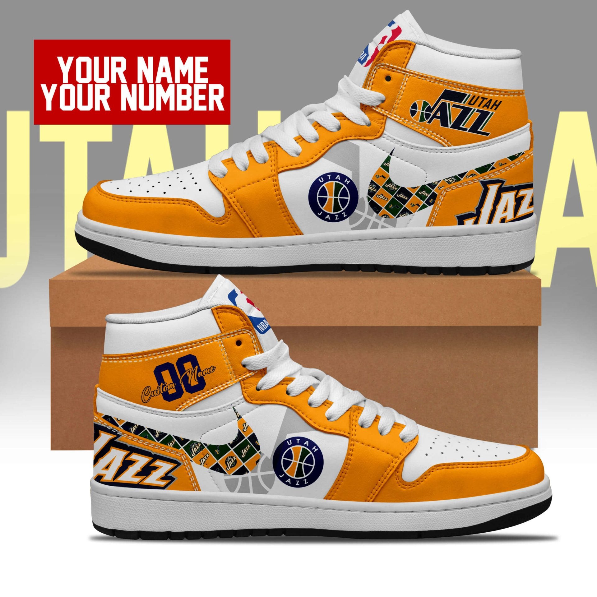 Utah Jazz High-Top Sneakers Vibe Shoes For Men And Women - Image 3