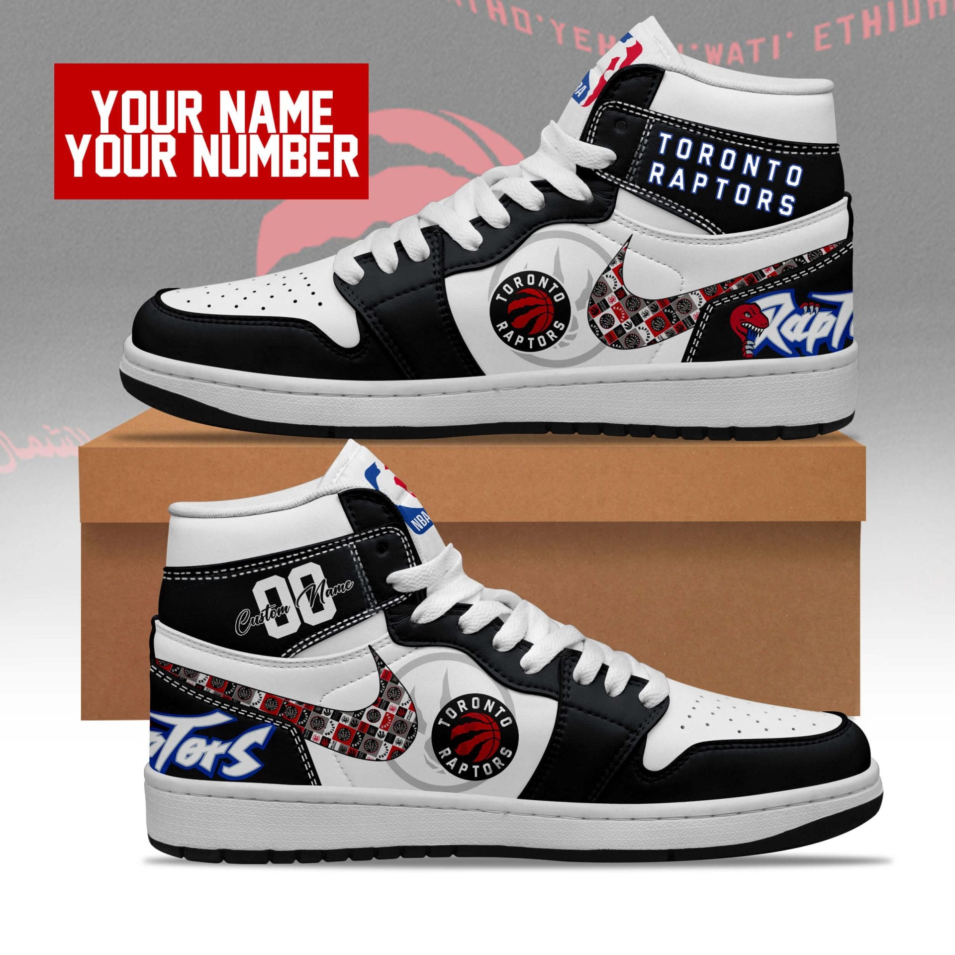 Toronto Raptors High-Top Sneakers Vibe Shoes For Men And Women - Image 3