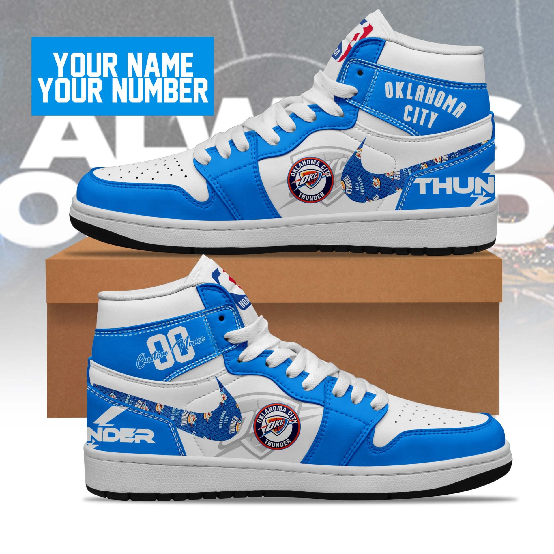 Oklahoma City Thunder High-Top Sneakers Vibe Shoes For Men And Women - Image 3