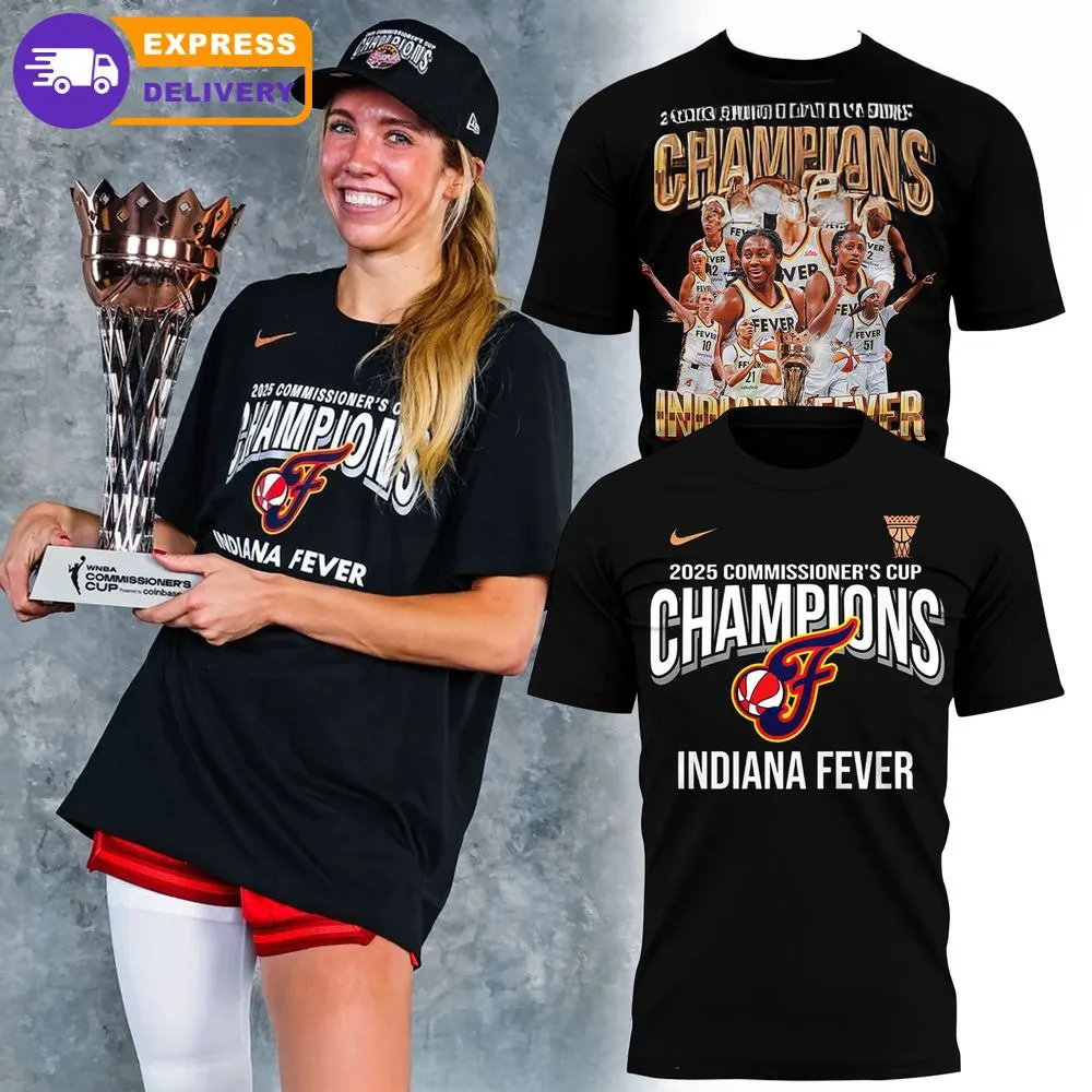 Indiana Fever 2025 Commissioners Cup Champions Premium Shirt - Image 2