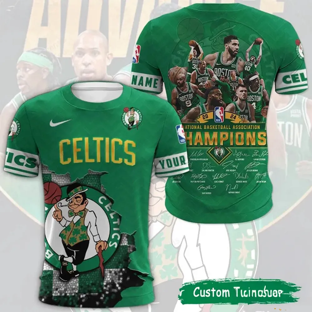 Boston Celtics Champions National Basketball Association Custom 3D Shirt - Image 2