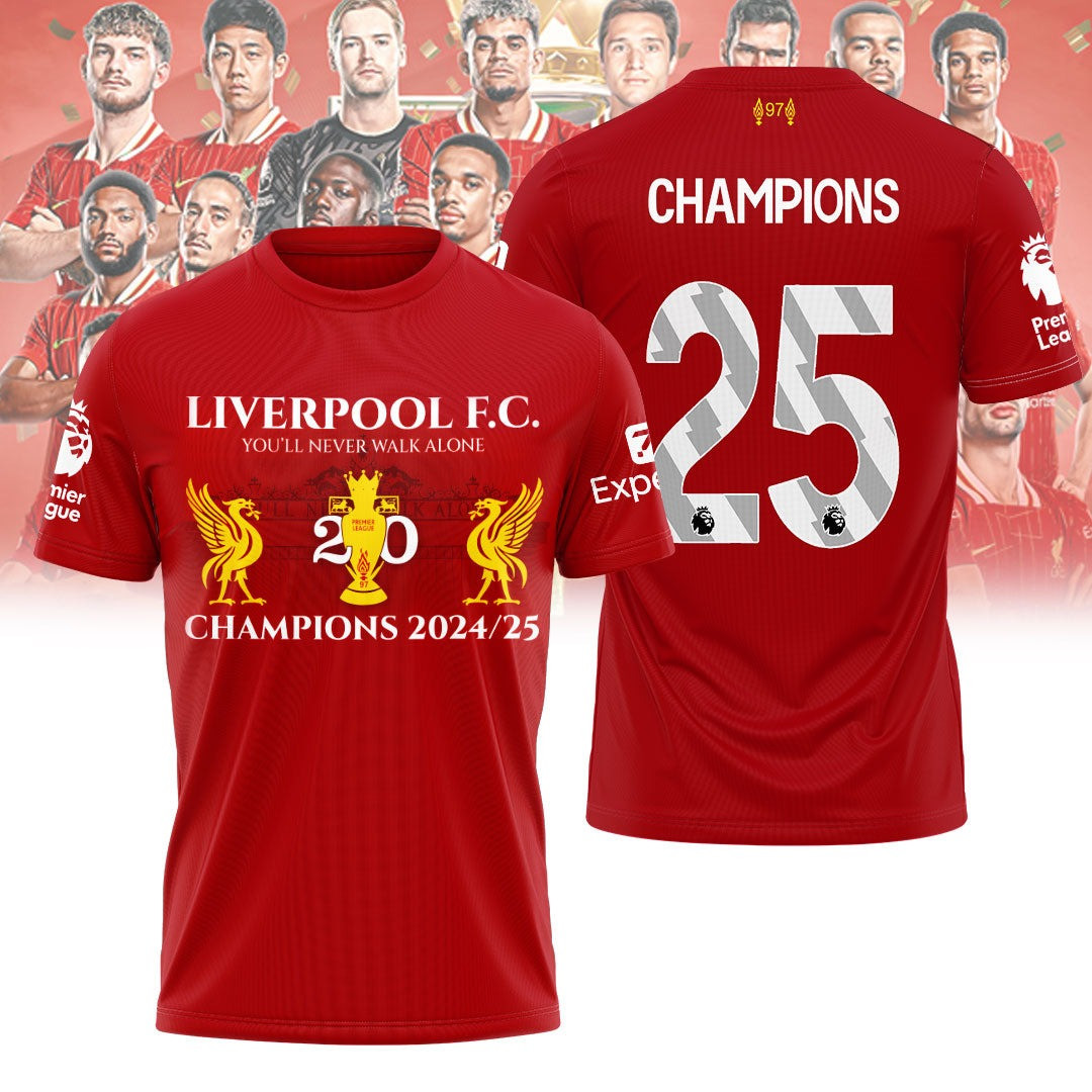 Liverpool F.C 2025 Premier League Champions TShirt Unique Gifts For Soccer Lovers - Image 2