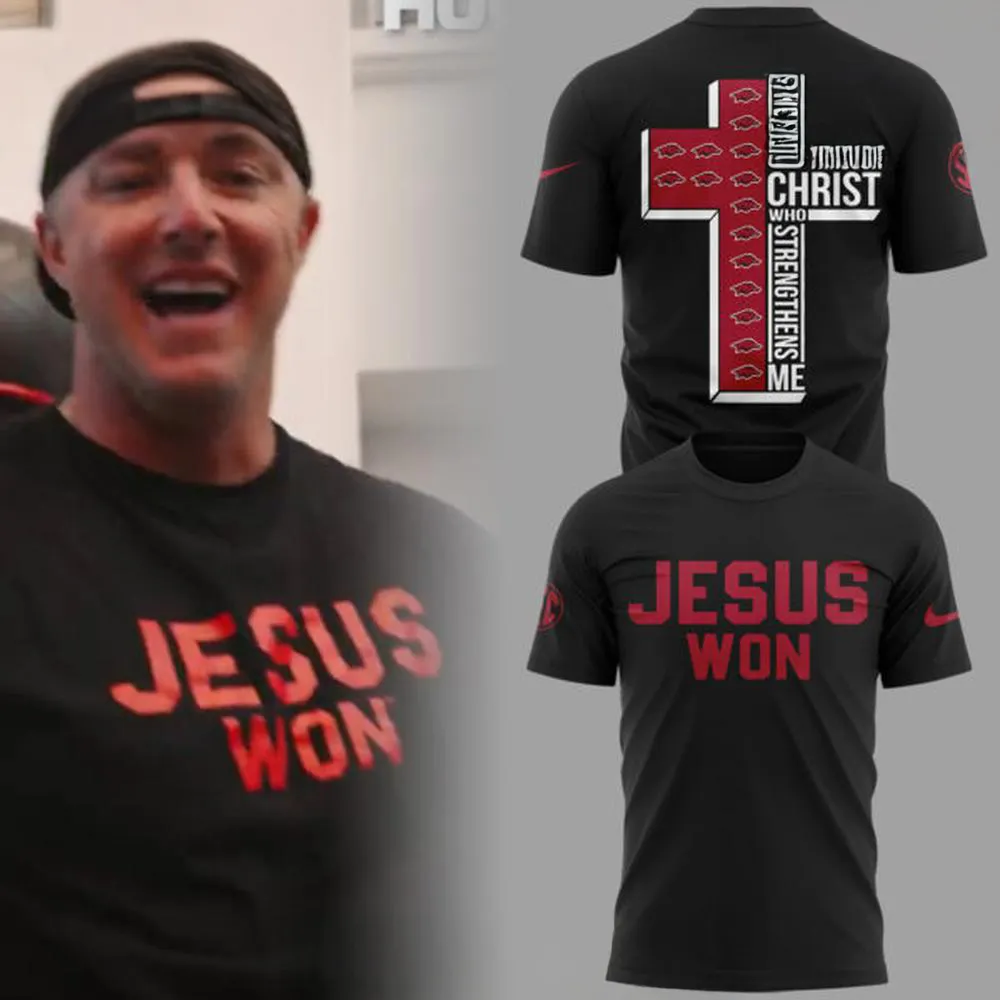 Arkansas Razorback Jesus Won 2025 T-Shirt - Image 2