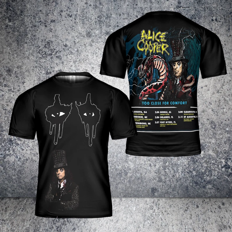 Alice Cooper Too Close For Comfort 2025 Aop 3D T-Shirt - Image 2