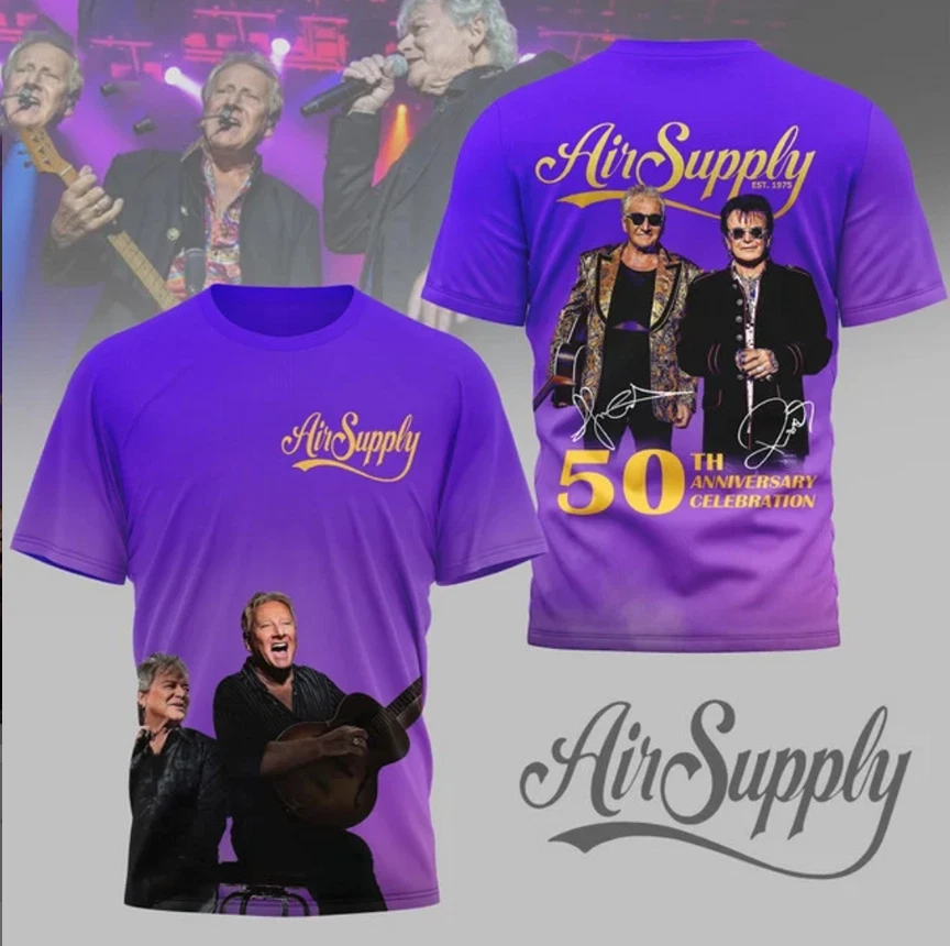 Air Supply 50Th Anniversary Celebration Signature Aop 3D T-Shirt - Image 2