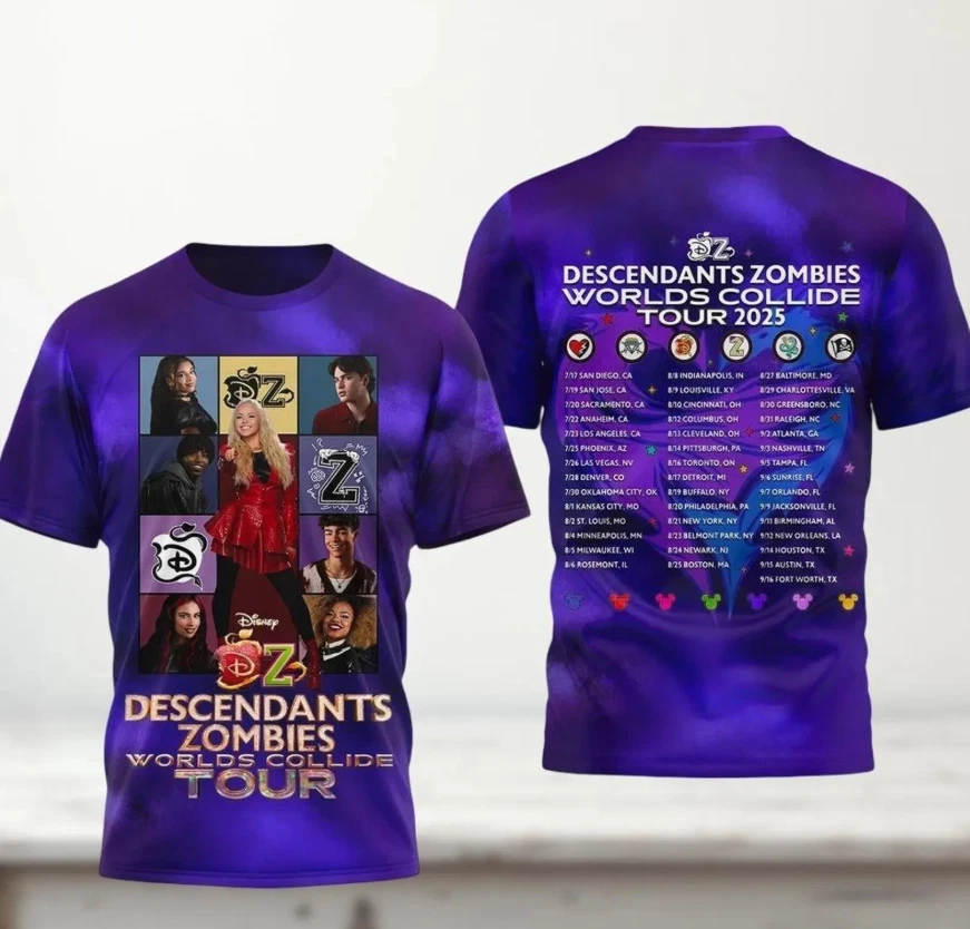 Descendants Zombies Worlds Collide Tour Aop 3D T-Shirt - Image 2