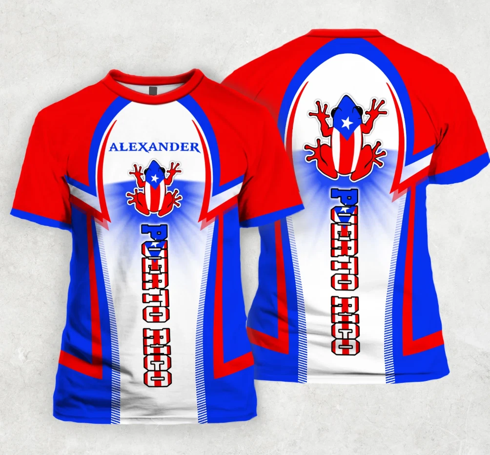 Puerto Rico Flag Colorful Custom Your Name 3D T-Shirt Size S-5Xl - Image 2